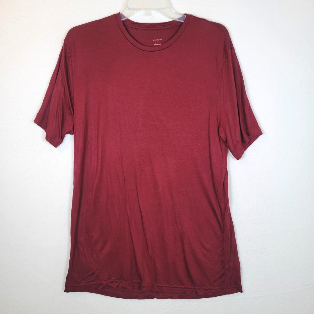 Muntagnard x SWISS Mens Sustainable Viscose Jersey Tee Top Size Large Red Luxury